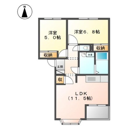 サン　ソレイユＡ棟の物件間取画像